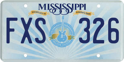 MS license plate FXS326