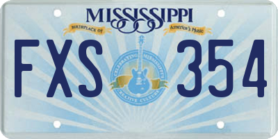 MS license plate FXS354