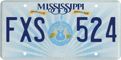MS license plate FXS524