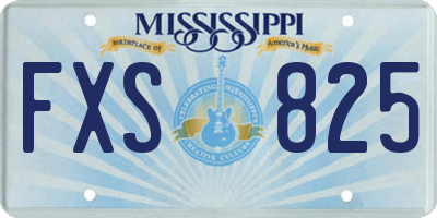 MS license plate FXS825