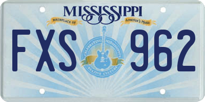 MS license plate FXS962
