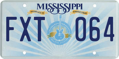MS license plate FXT064