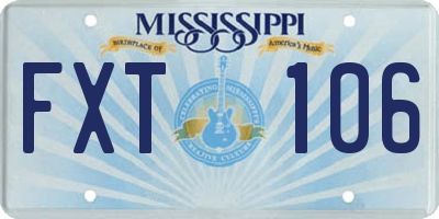 MS license plate FXT106