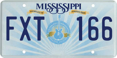 MS license plate FXT166