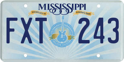MS license plate FXT243