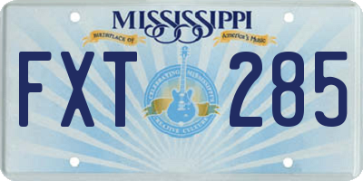 MS license plate FXT285