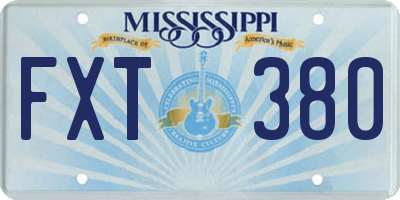 MS license plate FXT380