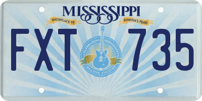 MS license plate FXT735