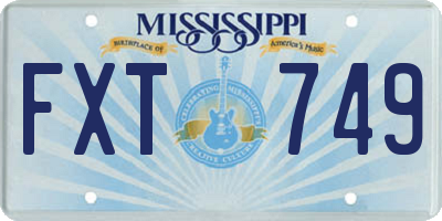 MS license plate FXT749