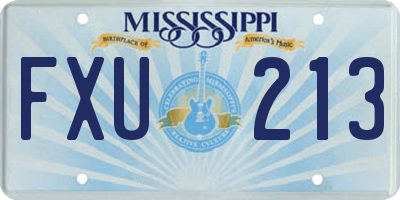 MS license plate FXU213