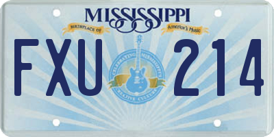 MS license plate FXU214
