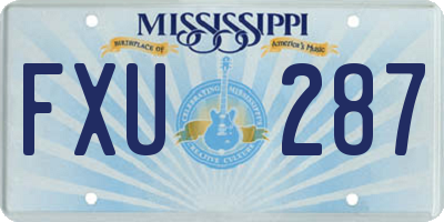 MS license plate FXU287