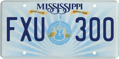 MS license plate FXU300