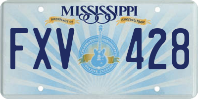 MS license plate FXV428