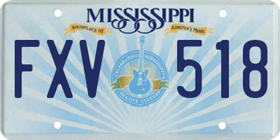MS license plate FXV518