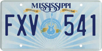 MS license plate FXV541