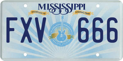 MS license plate FXV666