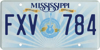 MS license plate FXV784
