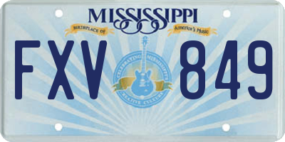 MS license plate FXV849