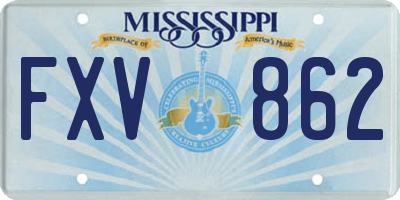 MS license plate FXV862