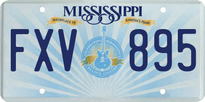 MS license plate FXV895