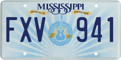MS license plate FXV941