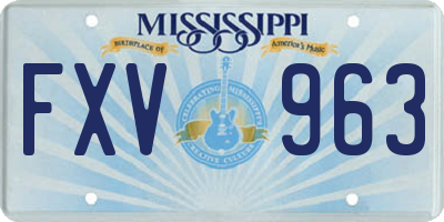 MS license plate FXV963