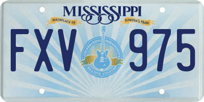 MS license plate FXV975