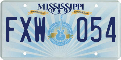 MS license plate FXW054