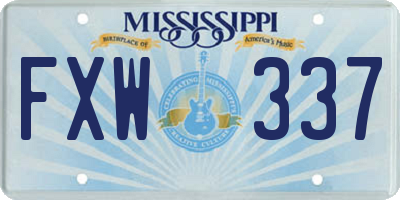 MS license plate FXW337