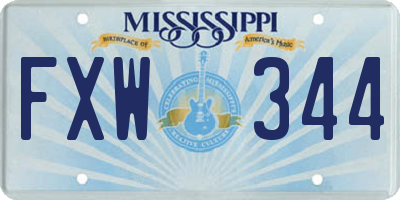 MS license plate FXW344