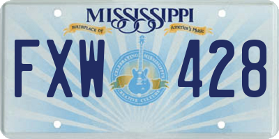 MS license plate FXW428