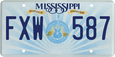 MS license plate FXW587