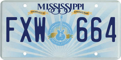 MS license plate FXW664