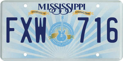 MS license plate FXW716