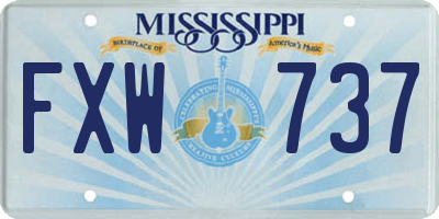 MS license plate FXW737