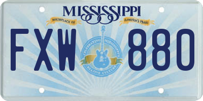 MS license plate FXW880