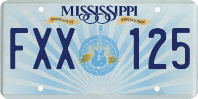 MS license plate FXX125
