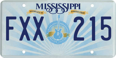 MS license plate FXX215