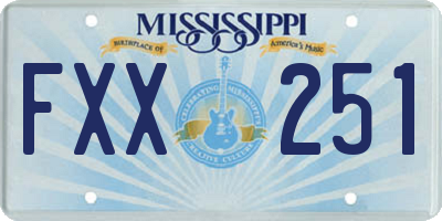MS license plate FXX251