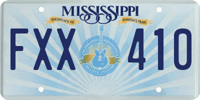 MS license plate FXX410