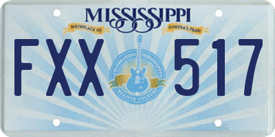 MS license plate FXX517