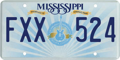 MS license plate FXX524