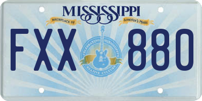MS license plate FXX880