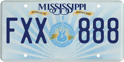 MS license plate FXX888