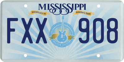 MS license plate FXX908