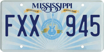 MS license plate FXX945