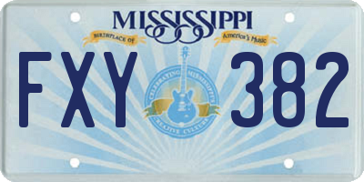 MS license plate FXY382