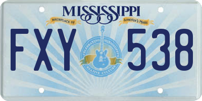 MS license plate FXY538