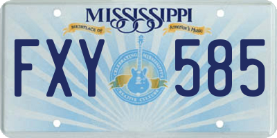 MS license plate FXY585